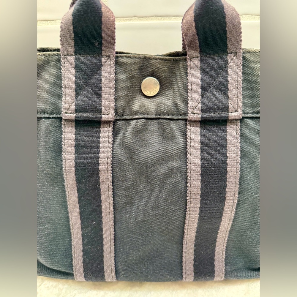 SOLD HERMES Vintage Unisex Y2K 100% Cotton Canvas Fourre Tout PM (Mini Tote) - Picture 2 of 16